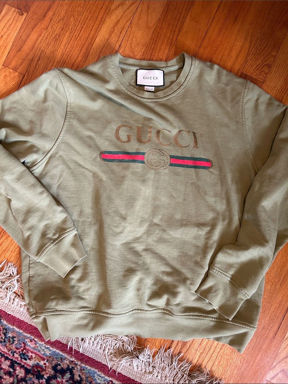 Gucci Olive Green Crewneck Sweatshirt- XXL